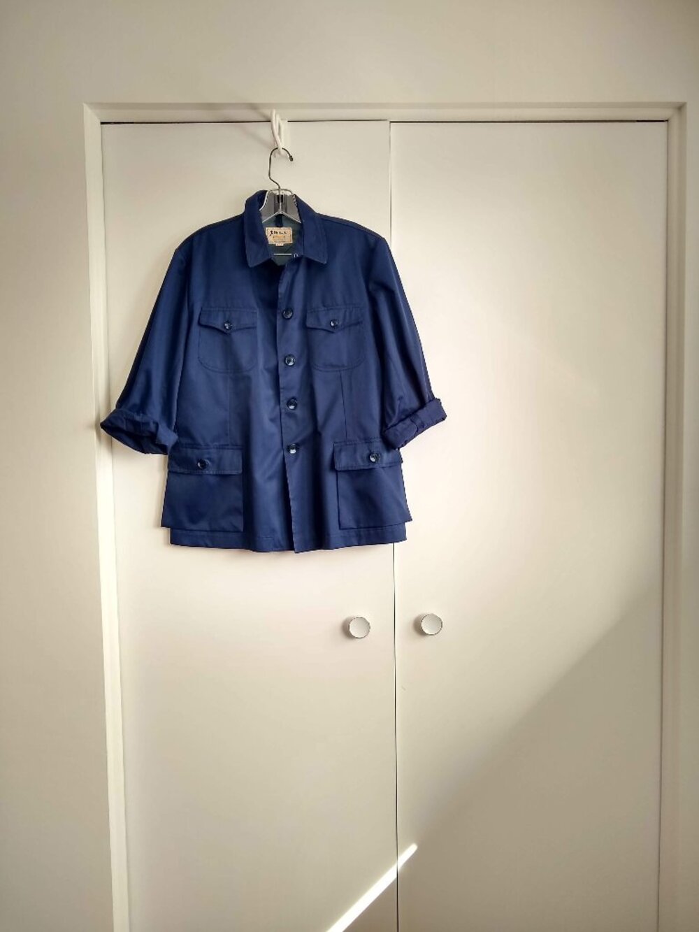 vintage 70s cargo utility cropped trench coat overshirt